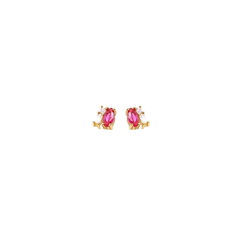 minipendientes fucsia