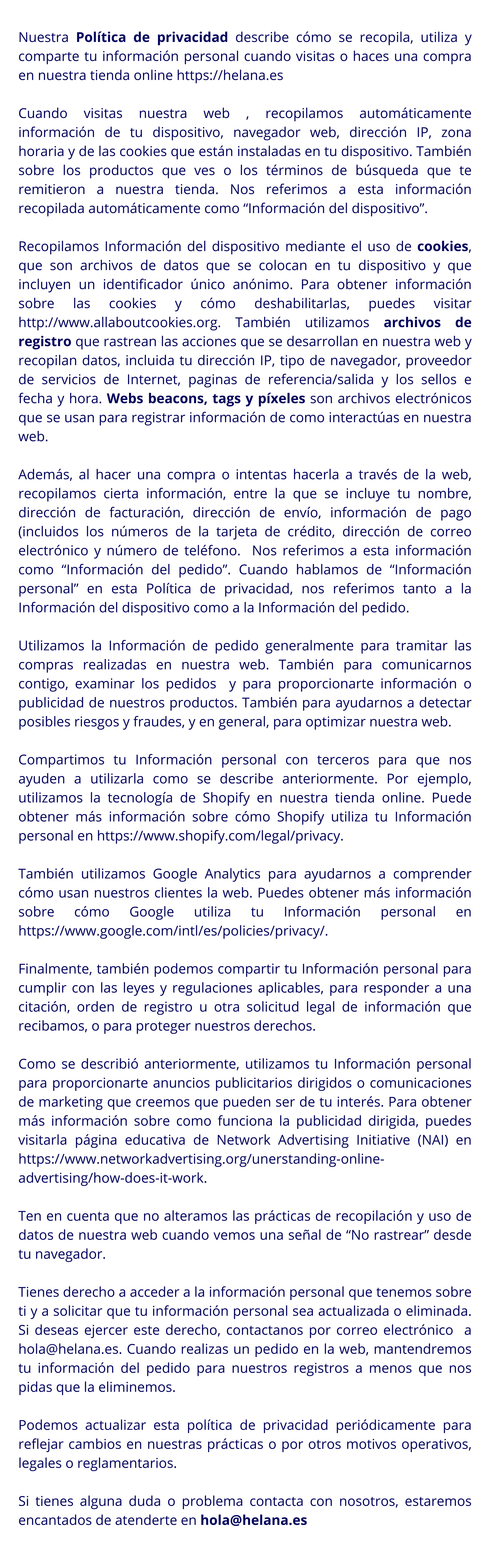 Politica de Privacidad